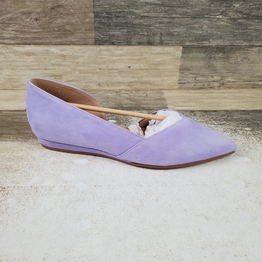 Naturalizer Kristin Womens D'Orsay Flat Sz 6 M Lavender Purple Suede Pointed Toe